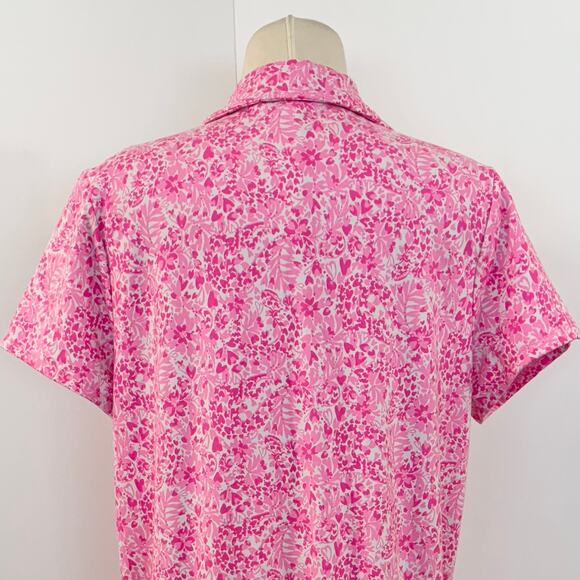 Lilly Pulitzer Jorgie Romper Short-Sleeve Pink Shandy Invest A Gator Floral | XS - Picture 8 of 12